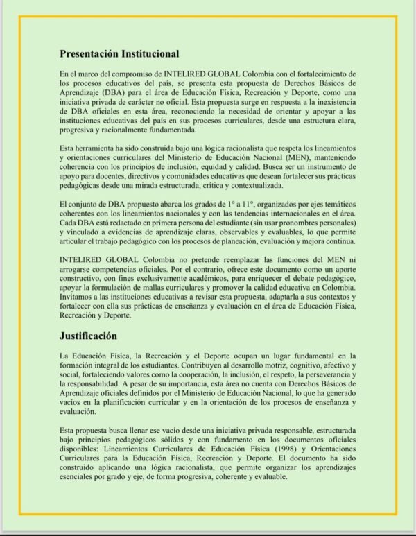 Derechos Básicos de Aprendizajes de Educación Fisica Recreación y Deporte (1° a 11°) - Imagen 5